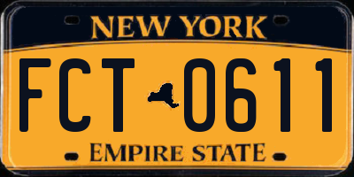 NY license plate FCT0611