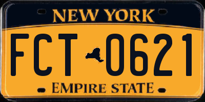 NY license plate FCT0621