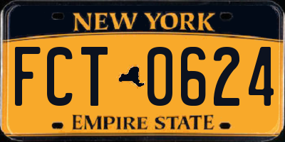 NY license plate FCT0624