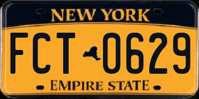 NY license plate FCT0629