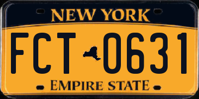 NY license plate FCT0631