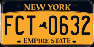 NY license plate FCT0632