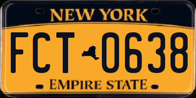 NY license plate FCT0638