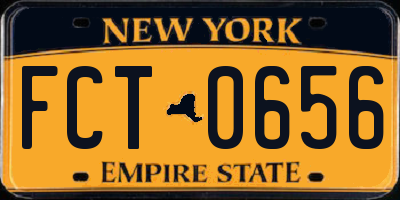 NY license plate FCT0656