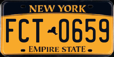 NY license plate FCT0659