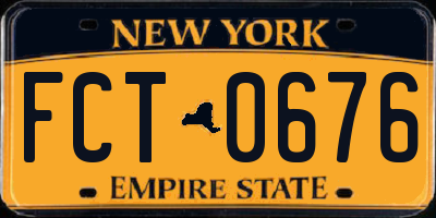 NY license plate FCT0676