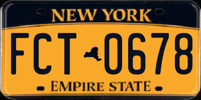 NY license plate FCT0678