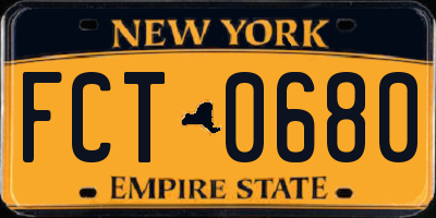 NY license plate FCT0680