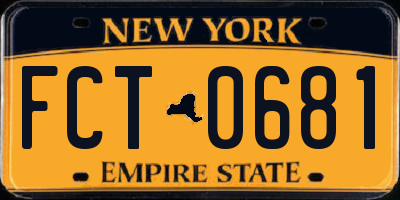 NY license plate FCT0681