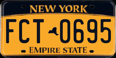NY license plate FCT0695