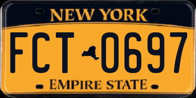 NY license plate FCT0697