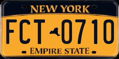 NY license plate FCT0710