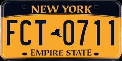 NY license plate FCT0711