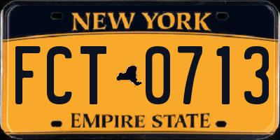 NY license plate FCT0713