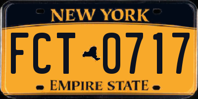 NY license plate FCT0717