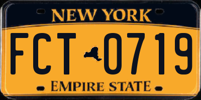 NY license plate FCT0719