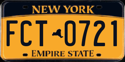 NY license plate FCT0721