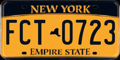 NY license plate FCT0723