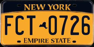 NY license plate FCT0726