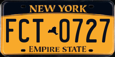 NY license plate FCT0727