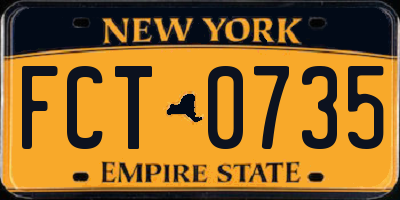 NY license plate FCT0735