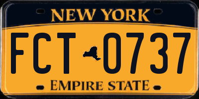 NY license plate FCT0737