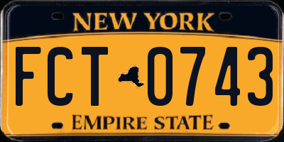 NY license plate FCT0743