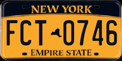 NY license plate FCT0746