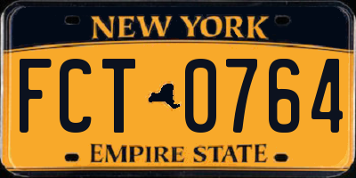 NY license plate FCT0764