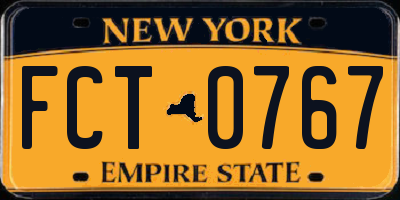 NY license plate FCT0767