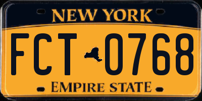 NY license plate FCT0768