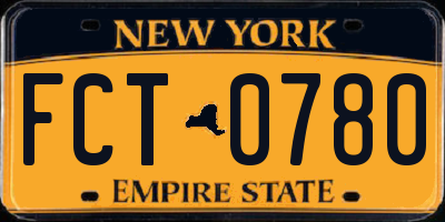 NY license plate FCT0780