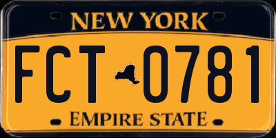 NY license plate FCT0781