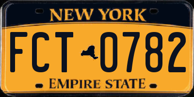 NY license plate FCT0782