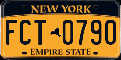 NY license plate FCT0790