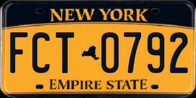 NY license plate FCT0792