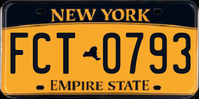NY license plate FCT0793