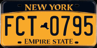 NY license plate FCT0795