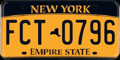 NY license plate FCT0796