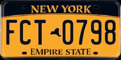 NY license plate FCT0798