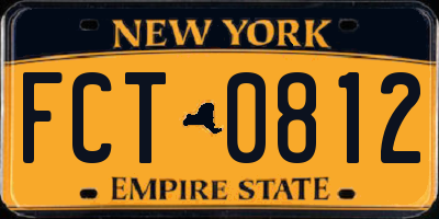 NY license plate FCT0812