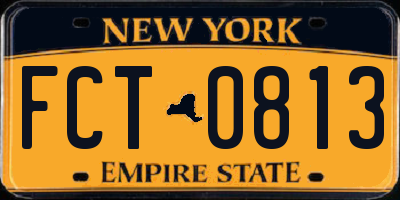 NY license plate FCT0813