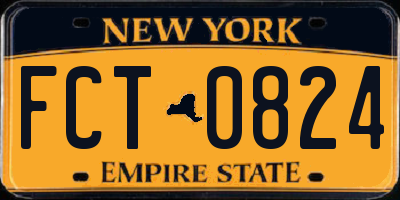 NY license plate FCT0824