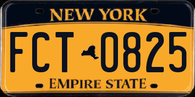 NY license plate FCT0825