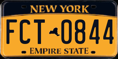 NY license plate FCT0844