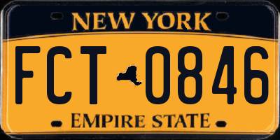 NY license plate FCT0846