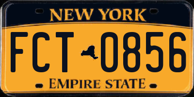 NY license plate FCT0856