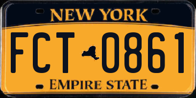 NY license plate FCT0861