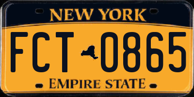 NY license plate FCT0865