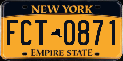 NY license plate FCT0871